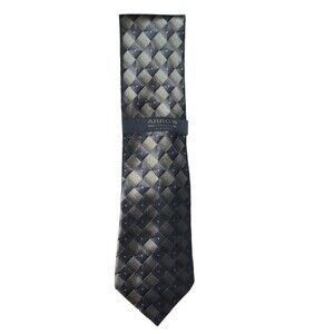 Arrow Geometric 100% Silk Tie Shades of Gray Silver Black 57" x 3.5"